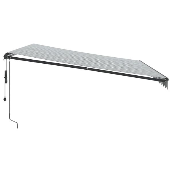 vidaXL Toldo retr&aacute;ctil autom&aacute;tico gris antracita y blanco 450x350 cm
