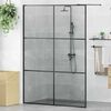 vidaXL Pared de Ducha Walk-in Negro 140 x 195 cm vidrio templado