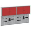 vidaXL Juego de Armarios de Herramientas con estante 6 uds. Rojo