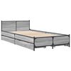 vidaXL Cama con cajones madera de ingeniería gris Sonoma 75x190 cm