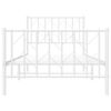 vidaXL Estructura cama sin colch&oacute;n con estribo metal blanco 90x200 cm