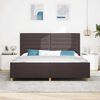 vidaXL Estructura de cama con cabecera Marr&oacute;n oscuro 200 x 200 cm tela