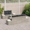 vidaXL Conjunto de sofá de jardín 6 pcs Gris Claro ratán sintético