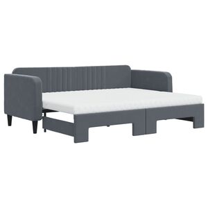 vidaXL Sof&aacute; cama nido con colch&oacute;n terciopelo gris oscuro 80x200 cm