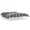 vidaXL Estructura cama sin colch&oacute;n con estribo metal blanco 200x200 cm