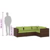 vidaXL Set muebles de jardín 4 piezas y cojines ratán sintético marrón