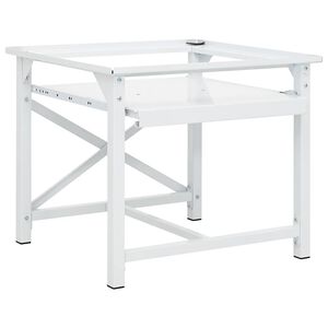 vidaXL Soporte pedestal para lavadora con estante extra&iacute;ble blanco