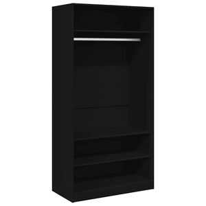 vidaXL Armario de madera contrachapada negro 100x50x200 cm