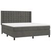 vidaXL Cama box spring colch&oacute;n y LED terciopelo gris oscuro 180x200 cm