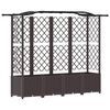 vidaXL Cama elevada con trellis y techo Marr&oacute;n 204 x 40 x 141 cm PP