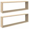 vidaXL Estantes cubo pared 2uds contrachapado roble Sonoma 100x15x30cm