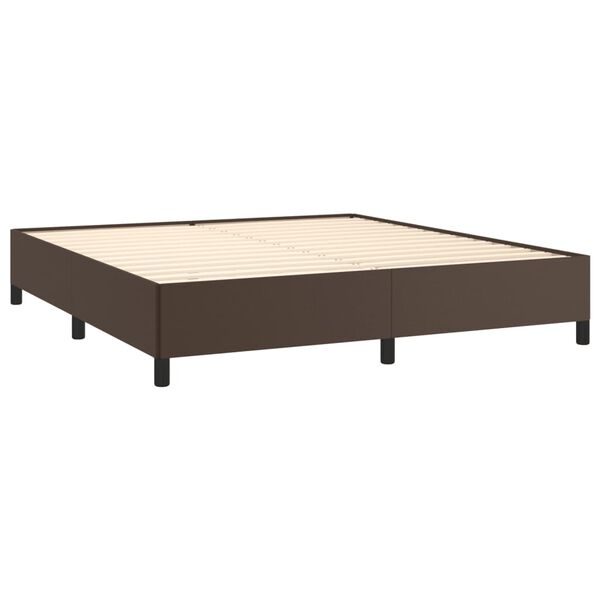 vidaXL Estructura de cama sin colch&oacute;n cuero sint&eacute;tico marr&oacute;n 180x200cm