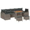 vidaXL Conjunto de sof&aacute;s de jard&iacute;n 10 uds. Gris rat&aacute;n sint&eacute;tico