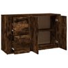 vidaXL Aparador madera contrachapada roble ahumado 100x33x59,5 cm