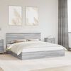 vidaXL Cama con almacenamiento con cabecera Gris Sonoma 180 x 200 cm