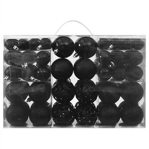 vidaXL Juego de bolas de Navidad 100 piezas negro