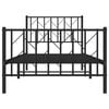 vidaXL Estructura cama sin colch&oacute;n con estribo metal negro 90x200 cm
