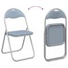 vidaXL Silla Plegable 2 pcs Gris 48 x 43,5 x 81 cm Cuero sint&eacute;tico