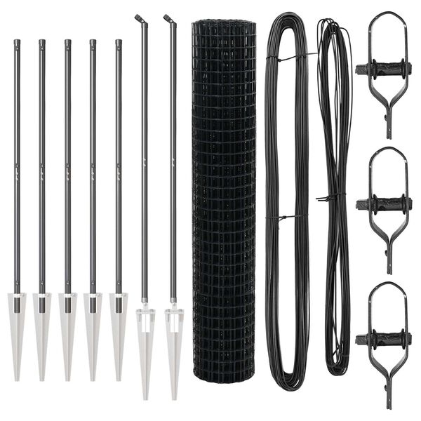 vidaXL Valla con Poste Gris 1,5 x 10 m Acero y PVC