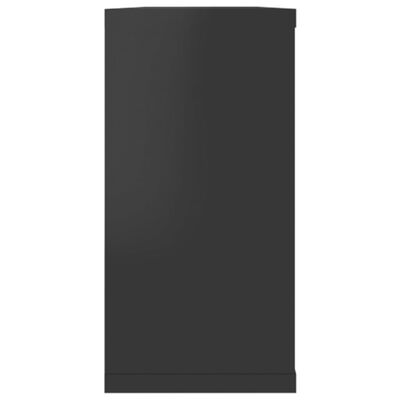 vidaXL Estante cubo pared 6 uds contrachapado negro brillo 100x15x30cm
