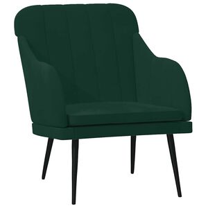 vidaXL Sill&oacute;n de terciopelo verde oscuro 63x76x80 cm