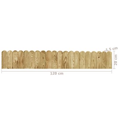 vidaXL Rollo de borde de madera de pino impregnada verde 120 cm