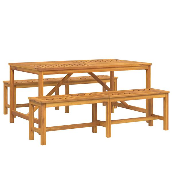 vidaXL Conjunto de Comedor de Jardín 3 pcs Marrón