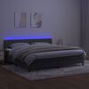 vidaXL Cama box spring colch&oacute;n y LED terciopelo gris oscuro 200x200 cm