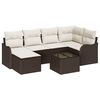 vidaXL Conjunto de sof&aacute; de jard&iacute;n con coj&iacute;n 7 pcs Marr&oacute;n Polirat&aacute;n