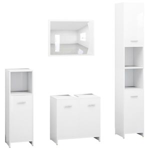 vidaXL Conjunto de muebles de ba&ntilde;o 4 pzas madera contrachapada blanco