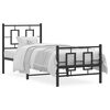 vidaXL Estructura cama sin colch&oacute;n con estribo metal negro 75x190 cm