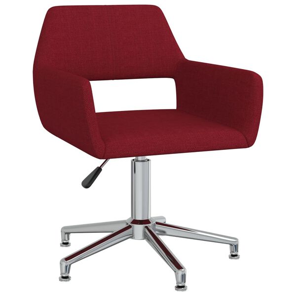 vidaXL Silla de comedor giratoria tela rojo vino tinto
