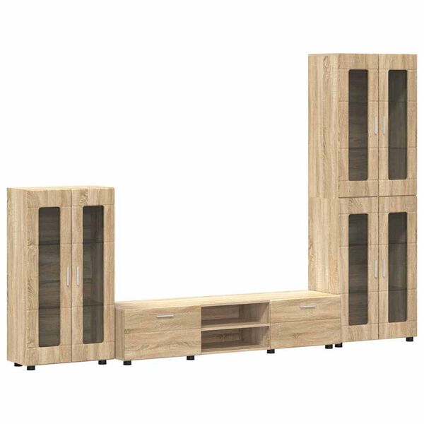 vidaXL Conjunto de mueble de TV Roble Sonoma Madera de ingenier&iacute;a