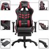 vidaXL Silla gaming con reposapi&eacute;s cuero sint&eacute;tico color vino tinto