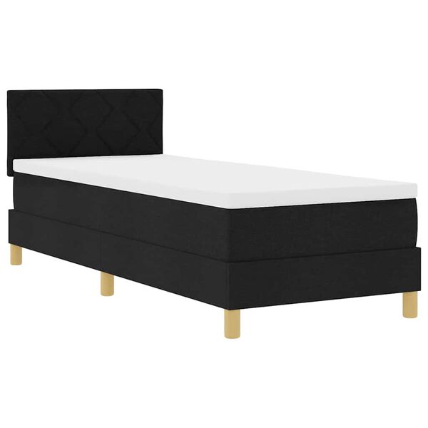 vidaXL Cama tipo Box Spring con colch&oacute;n Negro 80 x 200 cm tela