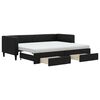 vidaXL Sof&aacute; cama nido con cajones tela negro 80x200 cm