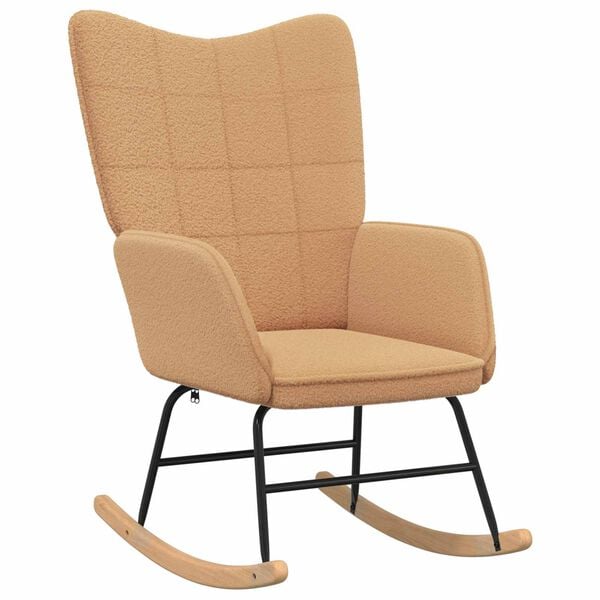 vidaXL Mecedora Beige Tela Sherpa