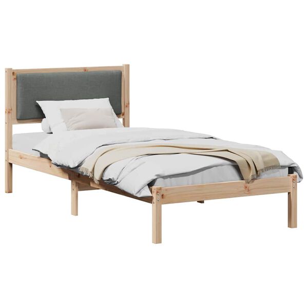 vidaXL Estructura de cama con cabecera Gris oscuro 100 x 200 cm