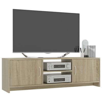 vidaXL Mueble de TV madera contrachapada color roble 120x30x37,5cm