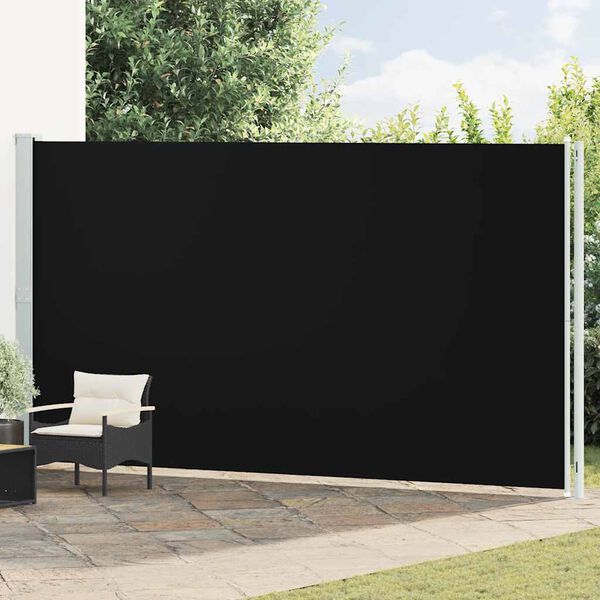 vidaXL Toldo lateral retr&aacute;ctil para patio negro 220x600 cm