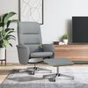 vidaXL Sill&oacute;n reclinable de masaje con reposapi&eacute;s tela gris claro