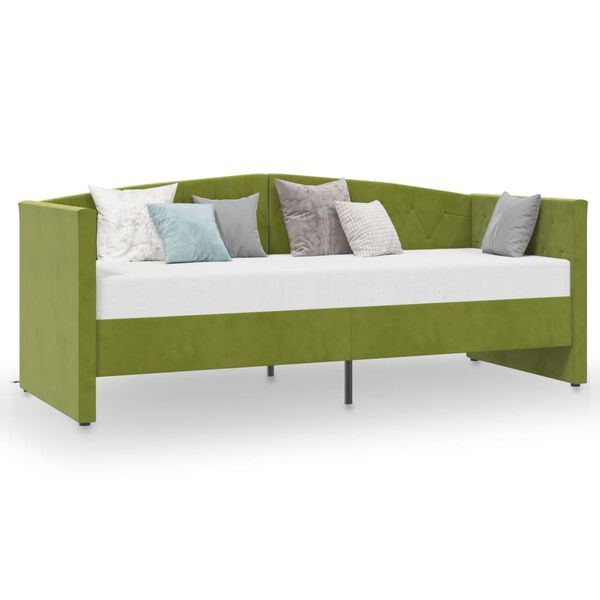 vidaXL Sof&aacute; cama USB terciopelo verde claro 90x200 cm