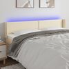 vidaXL Cabecero con LED cuero sint&eacute;tico crema 163x16x78/88 cm