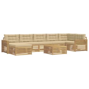 vidaXL Conjunto de sof&aacute;s de exterior 8 uds. y Beige