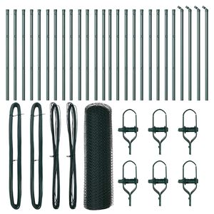 vidaXL Poste de Valla Verde 50 x 0,8 m (malla de 25 mm) Acero y PVC