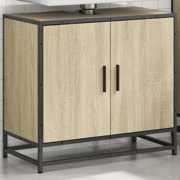 vidaXL Mueble de lavabo de ba&ntilde;o roble Sonoma 65x33x60 cm madera de ingenier&iacute;a