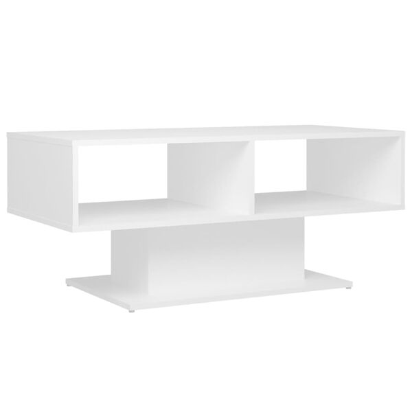 vidaXL Mesa de centro madera contrachapada blanco 103,5x50x44,5 cm