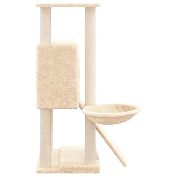 vidaXL Rascador para gatos con postes de sisal crema 96 cm