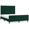 vidaXL Estructura cama sin colch&oacute;n terciopelo verde oscuro 140x190 cm