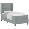vidaXL Cama tipo Box Spring con cabecera Gris claro 100 x 200 cm tela